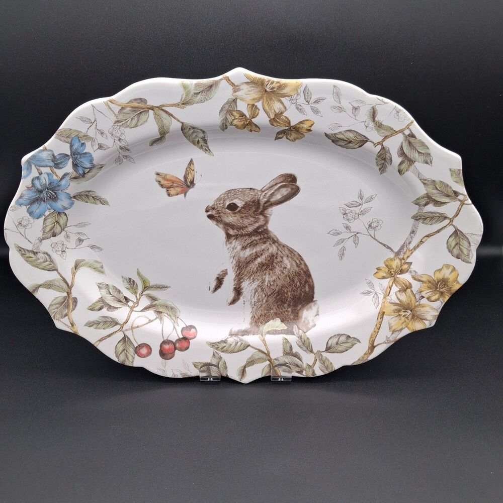 Pier 1 Sofie the Bunny Serving Platter Plate 14" EASTER Spring